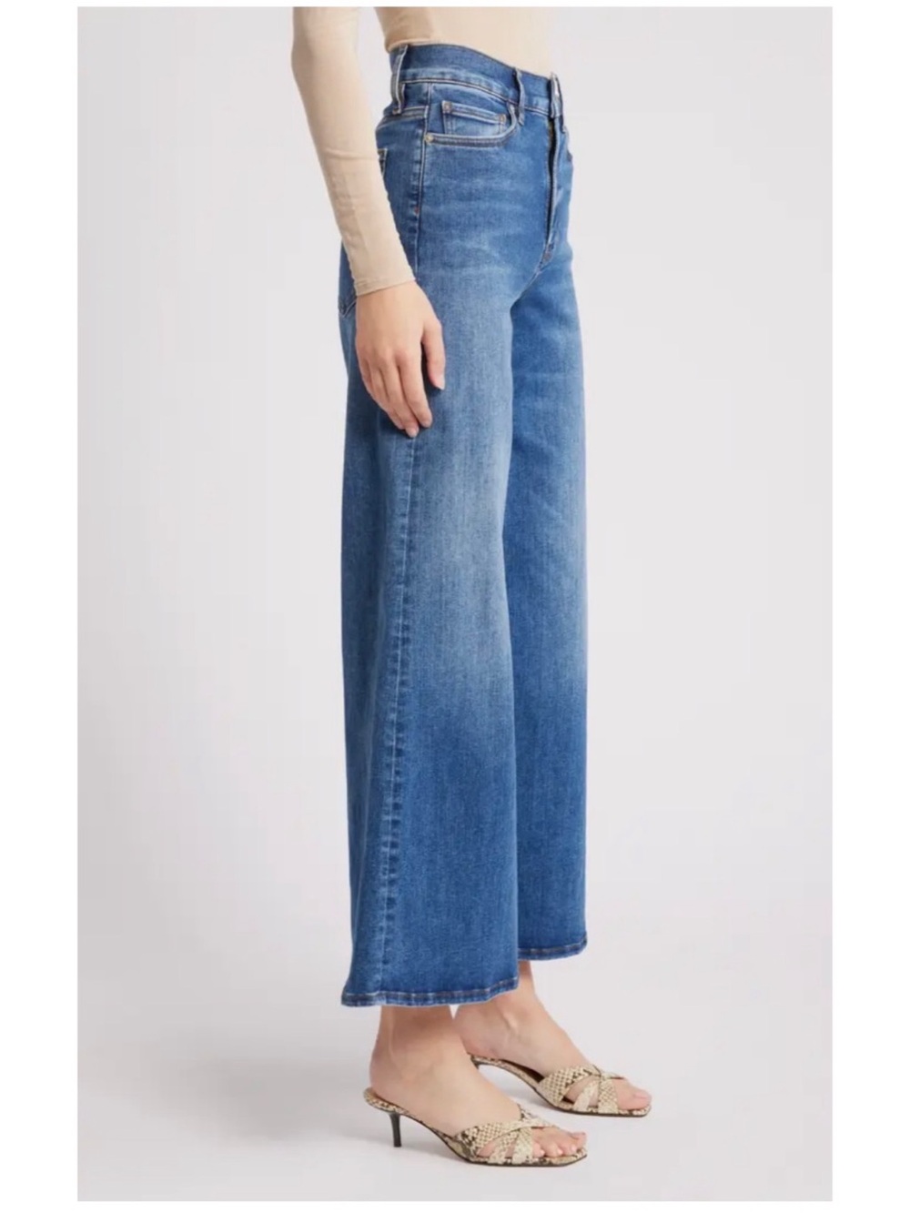 Frame Women’s Sz 28 High Rise Le Palazzo Crop Wide Leg Jeans - Picture 3 of 16